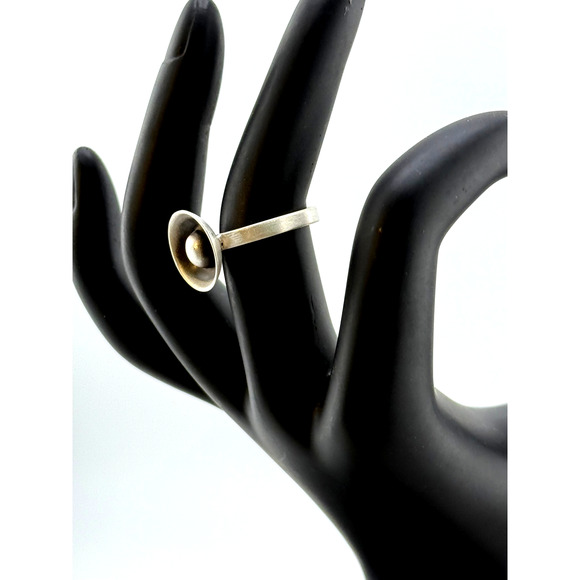 Jane Diaz Statement Sterling Silver Bowl Ring Size 7 - Picture 2 of 3